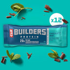 CLIF BUILDERS Protein Bars - Chocolatey Mint - 20g Plant Based Protein - Gluten Free - Non-GMO - Low Glycemic - No Artificial Sweeteners - 2.4 oz. (12 Pack)