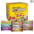 FITCRUNCH Snack Size Protein Bars, 6-Layer Baked Bar, 3g of Sugar, Gluten Free & Soft Cake Core (18 Count, Flavor Lovers)