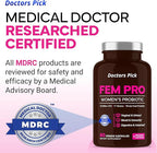 Fem Pro Probiotics for Women. 17 Clinically Effective Strains for Vaginal, Digestive & Immune Support, Urinary Tract Health, pH Balance and Mood. 60 Veggie Capsules, 2 Month Supply