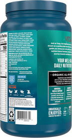 Vega All in One Nutrition Organic - 20g Plant-Based Pea Protein, Unsweetened, 20 Servings, Vitamins A & C, Probiotics, Greens, Vegan, Keto, Gluten Free, 26.9oz (Packaging May Vary)