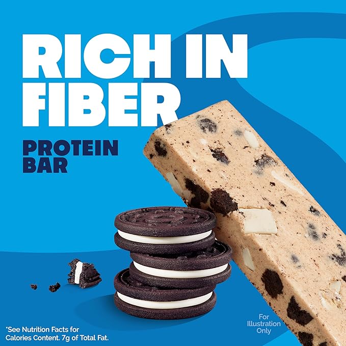 Quest Nutrition Cookies & Cream Protein Bars, 21g Protein, 1g Sugar, 4g Net Carb, High Fiber, Gluten Free, Keto Friendly, 12 Count