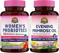 Vitalitown Women's Inner & Outer Beauty Bundle: 120 Billion CFU Probiotics (30 Strains) + Evening Primrose Oil 1300mg, Complete Gut, Vaginal & Skin Health