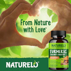NATURELO Turmeric Curcumin - BioPerine for Better Absorption - Black Pepper, Ginger Root, Curcuminoids - Plant-Based Joint Discomfort Support - 120 Vegan Capsules (Pack of 2)