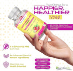 PMS Gummies - Happy Flow PMS Support Supplement for Women - Strawberry PMS Relief Supplement with Vitamin B6 for Hormone Balance, Period Support, Cramps, Hormonal Acne & Bloating Relief (120 Count)