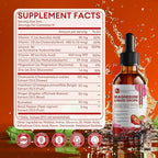 M inch Magnesium Glycinate Liquid, High Absorption Magnesium Liquid Drops with Chamomile, Hawthorn, Ginger Extract & Vitamin B6, B9, B12, C, D3, Magnesium Supplement, Strawberry Flavor, 2 Pack