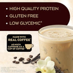 Atkins Iced Coffee Vanilla Latte Protein Shake, Coffee and Vanilla Flavored, 15g Protein, 4g Net Carbs, 1g Sugar, Low Carb, Keto Friendly, High Protein Shake, 12 Pack (11 fl. oz each)