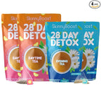 Skinny Boost Detox Tea Kit Slimming Tea for Weight, Metabolism, Energy, Bloating & Colon Cleanse – Green Tea, Herbal, Vegan, Keto, Non-GMO, Sugar-Free-4 PACK –1 Daytime (28 Bags) + 1 Evening -(14 Bags)
