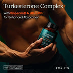 Potent Turkesterone Supplement, 2X Pure (Made in USA - 3rd Party Tested) Most Bioavailable and Natural Test Support Supplement, Supports Energy Lean Muscle Health, Recovery and Stamina, Vegan (60ct)