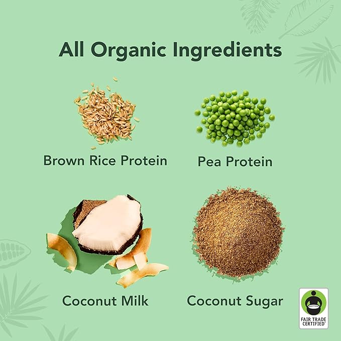 ALOHA Organic Plant-Based Protein Drink – Coconut Flavor | 18g Protein, 5g Sugar, 3g Fiber | Made with Creamy Coconut Milk, Fair Trade Certified, No Stevia | Vegan, Non-GMO, Gluten-Free, 11 fl oz (12 Pack)