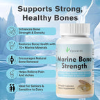 Marine Calcium Bone Density & Strength Supplement, Maximum Absorption Pearl & Icelandic Marine Algae Calcium - with Magnesium, Vitamin D3+K2, Organic 70+ Ocean Minerals for Bone Health,45 Days Supply