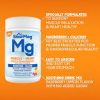 SlowMag® Magnesium Powder, Magnesium + Calcium Supplement Drink Mix, Raspberry Lemon Flavor, Supports Muscle Relaxation & Heart Health, 4oz