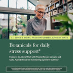 Gaia Herbs Steady Mind - Supplement Support with Herbs Traditionally Used for Stress Relief* - with St. John's Wort, Passionflower, Vervain & Oats - 60 Vegan Liquid Phyto-Capsules (60 Servings)