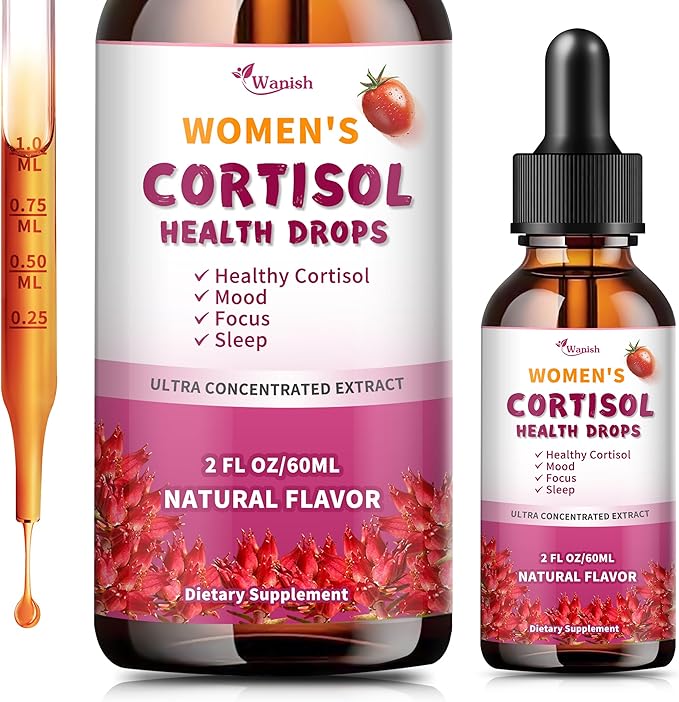 Cortisol Supplements for Women Liquid Drops, Natural Herbal Extract Complex for Women, Cortisol Reducer - Promote Relaxation and Support Mood - 30 Day Vegan Supply