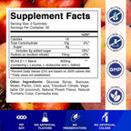Vitamatic BCAA Gummies - Branch Chain Amino Acid Supplements - Peach Flavor - 600mg per Serving - 60 Vegan Pectin Based Gummies (1 Bottle)