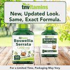 tnvitamins Boswellia Extract Capsules, 120 Count | 1,200 mg Per Capsule | 65% Boswellic Acids + 10:1 Concentrated Extract | Boswellia Serrata | Joint & Mobility Support*