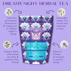 Dreamy Night Sleep Tea (1.65 oz, Pack of 18 Tea Bags) – Sleepytime Calming Caffeine Free Tea Herbal Blend with Valerian Root, Chamomile, Lemon Balm, Passionflower and Lavender for Bedtime
