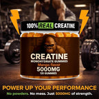 Creatine Monohydrate Gummies 5g Sugar Free Creatine with Vitamin B12 and L-Taurine | Muscle Growth for Men and Women | Low Calorie Formula 120 Gummies for 30 Servings, Mango