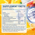 NutraPep Calcium Magnesium Zinc Supplement Gummies - with Vitamin D3 K2 Magnesium Glycinate - Orange Berry Flavored Vegan Sugar-Free Gluten Free Chewable for Men Women Kids