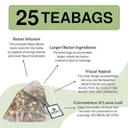 BREWIX, Jasmine Green Tea (25 Pyramid Tea Bags) | High Grown Green Tea from Himalayas with Jasmine | Caffeinated Tea Loose Leaf | High Elevation Grown