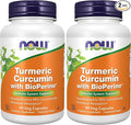 Now Supplements,Turmeric Curcumin with BioPerine,Immune System Support,Standardized to 95% Curcuminoids,Enhanced Absorption*,90 Veg Capsules,(Pack of 2)