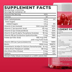 Adult Multivitamin Gummies for Men & Women, Vitamins A, C, D, E, B6, B12, Biotin, Folic Acid, Cherry & Strawberry Flavor, Supports Overall Health, 60 Count