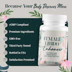 Female Libido Enhancer - Libido Booster for Women to Heighten Desire, Balance Hormones, Increase Sensitivity - 14 Ingredients for Women's Health - 3rd Party Tested Supplement - 60 Capsules