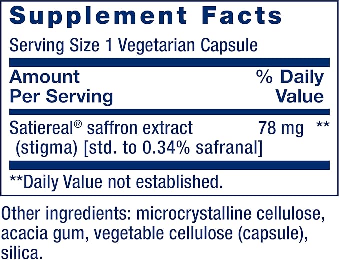 Life Extension Optimized Saffron,Saffron Extract,Saffron-Supplement that Helps You Fight The urge to Snack,Non-GMO,Gluten-Free,Vegetarian,60 Vegetarian Capsules,(Pack of 2)