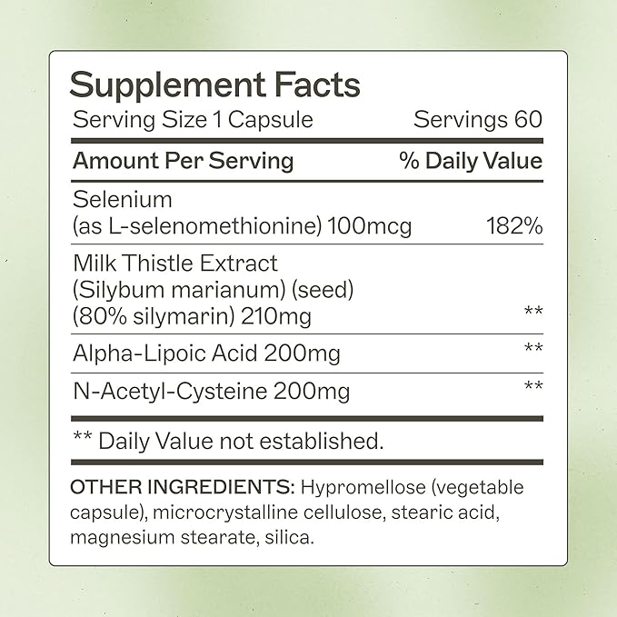 Amy Myers MD Liver Support - Comprehensive Liver Support Health Formula - Herbal Supplement with Milk Thistle & Selenium - Gentle Support for Liver Health & Bile Flow - 60 Capsules (60 Servings)