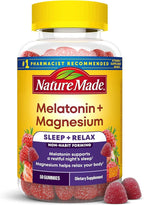 Nature Made Melatonin + Magnesium Gummies, Sleep and Relax Support, Melatonin 3mg Non-Habit Forming Sleep Aid, Magnesium Citrate, 50 Gummies