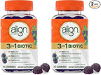 Align Probiotic,3-in-1 Biotic Gummies,Pre + Pro + Postbiotic,#1 Doctor Recommended-Probiotic Brand‡,Helps Relieve Occasional Bloating*,BlackBerry Flavor,50 Gummies,(Pack of 2)