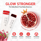 | Pomegranate Collagen Stick – 20 Sticks, 0.77oz(22g) | Korean Fruit Extract, Daily Beauty Supplement, No Sugar Added, Portable On-the-Go Sticks | 석류 콜라겐 스틱