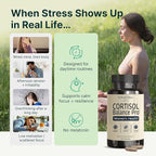 VINATURA Cortisol Supplements for Women - Cortisol Detox and Management - Adrenal Support, Stress Support, 60 Vegan Capsules