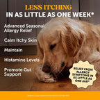 Dog Allergy + Itch Relief Max Strength Chews – Probiotic Supplement for Dogs with Colostrum, Omega Fatty Acids – Supports Seasonal Allergy Relief, Healthy Skin, Coat & Immune System (Chicken, 90ct)