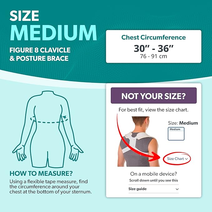 BraceAbility Clavicle Support Brace - Figure 8 Upper Back Brace Posture Corrector for Women and Men, Shoulder Straightener, Kyphosis Relief, Sling for Injuries and Fractures (Medium)