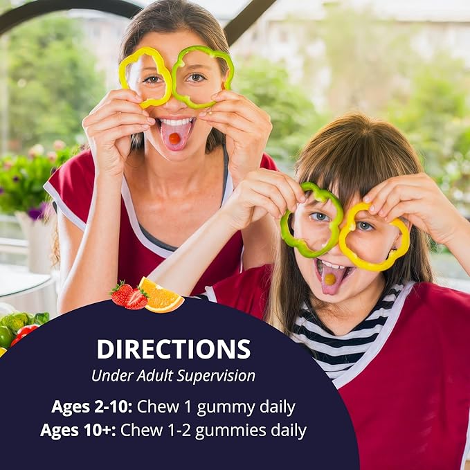 NuBest Daily Probiotic Gummies for Kids & Teens with 5 Billion CFUs | Supports Immune, Gut, and Digestive Health | No Added Sugar | Yummy Strawberry & Orange Flavors | 60 Premium Vegan Gummies