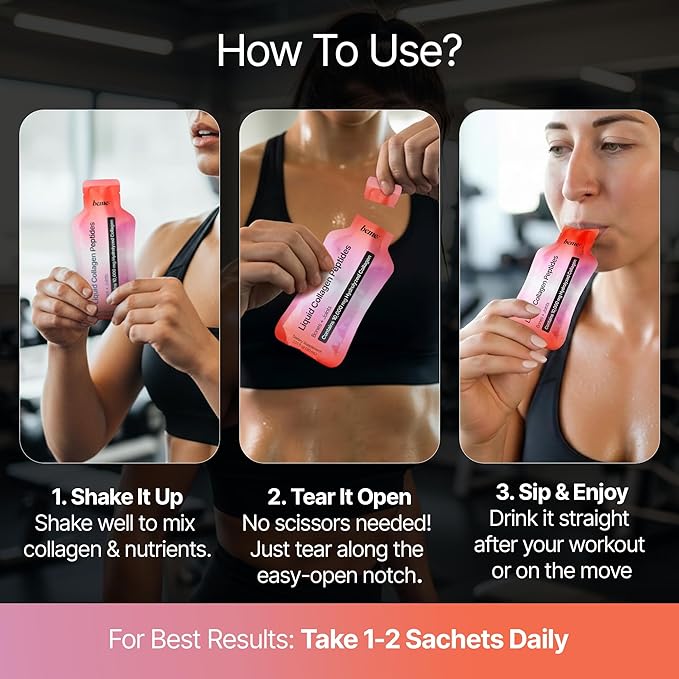 BeMe Wellness FORTIBONE Collagen Peptides - Liquid Collagen for Joint & Bone Health with 10,000mg FORTIBONE & FORTIGEL - Ready to Drink Sachets, Backed by Clinical Studies, Bone Density - 15 Servings