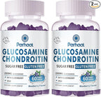 Glucosamine Chondroitin Gummies with MSM & Elderberry Extra Strength - Joint Support, Antioxidant Immune Support Supplement for Adults, Men & Women.Blueberry-2pack