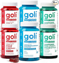 Goli Zero Sugar 6 Pack Bundle - World's First 3-in-1 Pre, Post, Probiotic, Apple Cider Vinegar with Vitamin B12 and Probiotics to Address Bloating, Ashwagandha & L-Theanine, Vitamin D Gummies