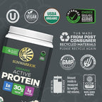 Sunwarrior Organic Plant Based Protein Powder | Vegan Organic Protein Powder with BCAA Amino Acids Plus Recovery Minerals & Botanicals | Non-GMO Soy Dairy & Gluten Free (Cake Batter, 20 Servings)