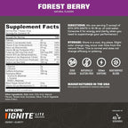 MTN OPS Ignite Lite Sugar Free Energy Drink Powder with 100mg Caffeine, Nootropic Blend for Energy & Focus, L Arginine & L Citrulline for Endurance, 45 Servings, Forest Berry