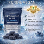 Inditropic Methylene Blue Gummies, 5mg Methylene BlueGummies for Men, Cognitive Support & Mental Focus, Boosts Cellular Energy, 99.9% Pure, Vegan, Non-GMO, 30 Gummies