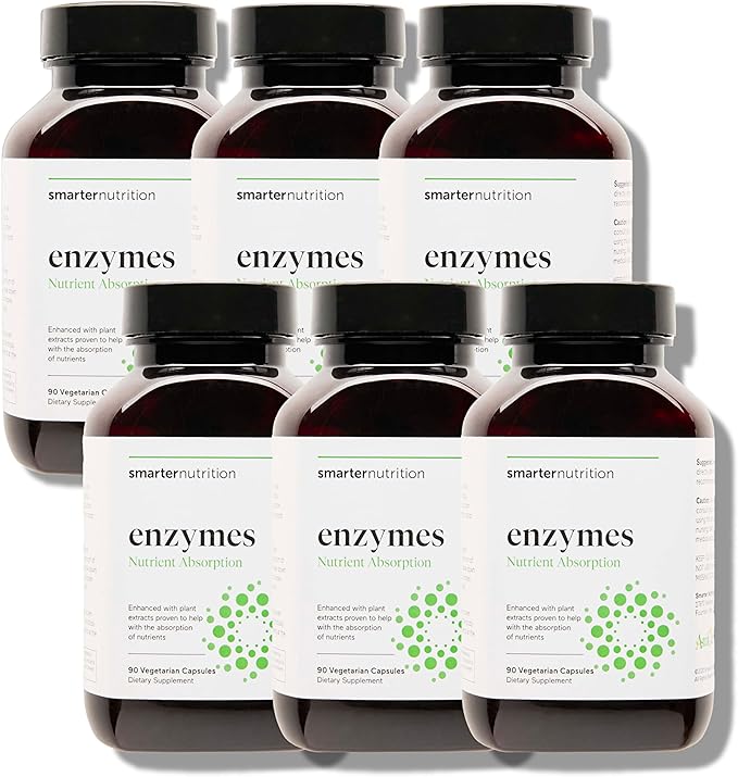 SMARTERNUTRITION Vegan Digestive Enzymes - Digestion Bloating & Gut Health Support with 16 Multi Enzymes for Nutrient Absorption & Meal Time Comfort for Both Men & Women - 540 Count[180-Day Supply]