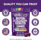 GrowVana Hair Growth Gummies for Women Biotin Collagen Keratin Saw Palmetto Horsetail Astaxanthin Iron Zinc Pantothenic Acid Vitamin A D E Pumpkin Seed Ahiflower MSM Supplement by Clean Nutra 90 Count
