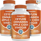 5-in-1 Ceylon Cinnamon Capsules 2355mg - Apple Cider Vinegar Capsules with Turmeric, Panax Ginseng & Bioperine - Cinnamon Supplements for Women & Men - Non-GMO, Vegan, Gluten-Free (120 Ct) (3-Pack)