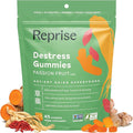 De-Stress Gummies with American Ginseng, Turmeric, and Goji - Assist with Stress Relief & Mood Boost, All-Natural Relaxation, Low-Sugar, 45 Vegan Gummies, Passion Fruit (Pack of 1)