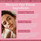 Liquid Collagen Peptides - Multi Collagen for Women Type I, II, III, V, X with Glucosamine, MSM, Hyaluronic Acid, High Absorption Hydrolyzed Collagen Peptides Drops for Skin Hair Nail & Joint, Non-GMO