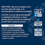 Life Extension Mega EPA/DHA, Omega-3 Fatty acids, Heart & Brain Health, Non-GMO, Gluten-Free, 120 softgels
