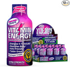 Vitamin Energy Immune+ Extra Strength Energy Shot Grape 12 Pack, 260mg Natural Caffeine, B-Vitamins, Citicoline, Green Tea, Immunity & Focus Support, Zero Sugar, Gluten-Free 1.93 fl oz