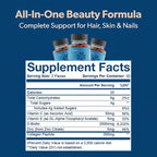 BIOMA Hair, Skin & Nails Beauty Gummies - Supports Growth & Strength with Biotin, Collagen, Zinc & Vitamins C & D - Gluten-Free - 180 Gummies (90-Day Supply, 3 Pack)