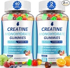 Creatine Gummies for Men & Women - Creatine Monohydrate Gummies 5g, Muscle Builder, Energy Boost & Pre-Workout Supplement, Low Sugar Taurine Chewable Gummy 2 Pack